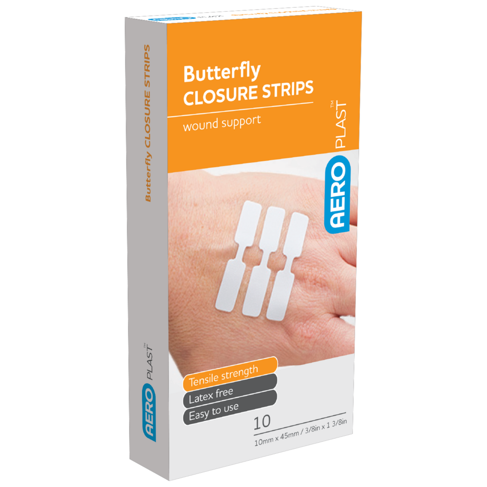 Aero Healthcare AEROPLAST Butterfly Wound Closures 45 x 10mm Box/10