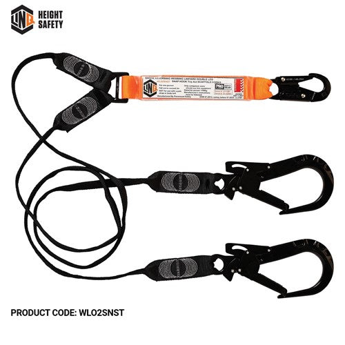 LINQ Elite Double Leg Shock Absorbing Webbing Lanyard