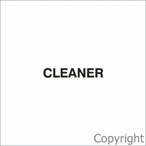 CLEANER 50mm H Black Vinyl Text