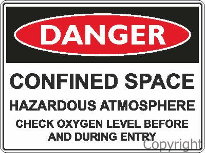 DANGER CONFINED SPACE HAZ. Metal 450x600mm