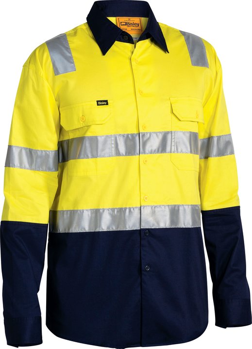 Bisley Taped Hi Vis Cool Lightweight Shirt with Shoulder Tape