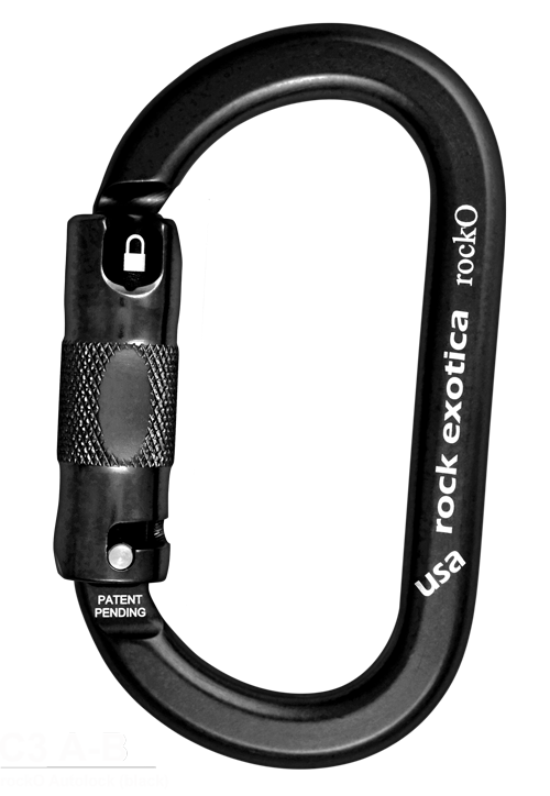 Rock Exotica rockO Auto-Lock    Carabiner -  24Kn - BLACK