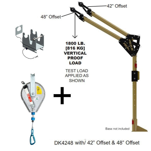 Davit Mast - includes center post, elbow & 42"/48"- 18m IKAR Type 3 winch