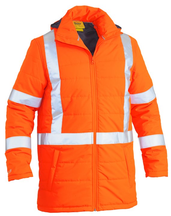 Bisley Taped Hi Vis Puffer Jacket with X Back