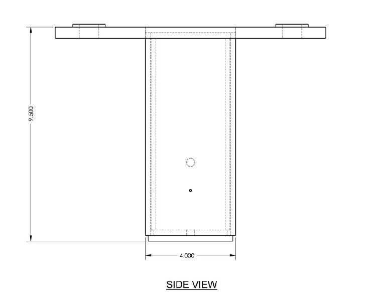 Flush floor mount sleeve for existing concrete, powder coated steel