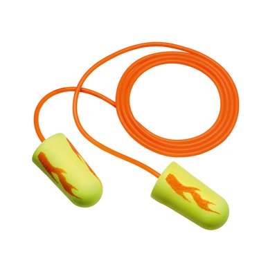 3M  E-A-R soft Yellow Neon Blasts Corded Earplugs Poly Bag 200 pairs/box (311-1252)