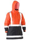 Bisley Size 12 Women's Orange/Navy H Taped Two Tone HI VIS Rain Jacket(BJL6966-TT05)