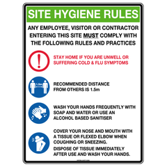 Aero Healthcare Poly Site Hygiene Rules Sign 30 x 22.5cm