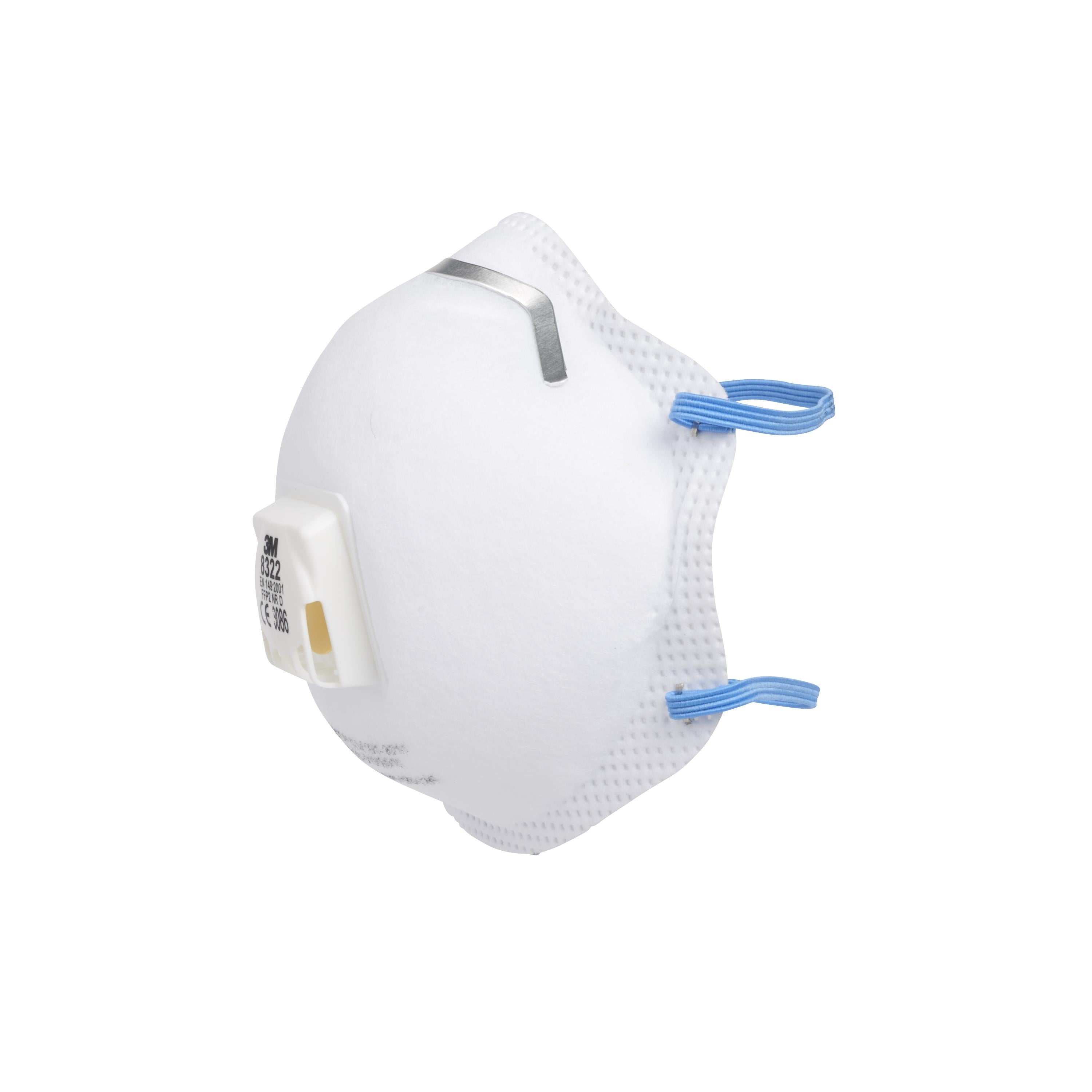 (Case of 8 boxes) 3M P2 Cupped Particulate Respirator with valve (8322)