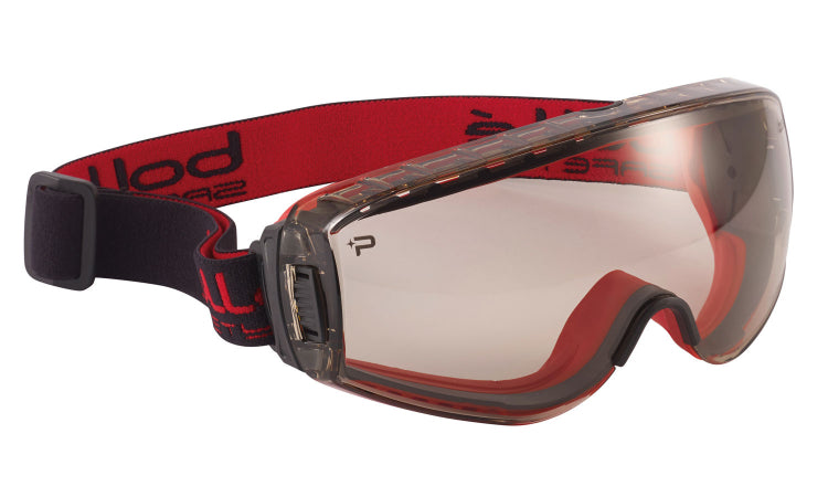 Bolle Safety Goggles PILOT 2 FIRE Red Frame Platinum Fully Sealed