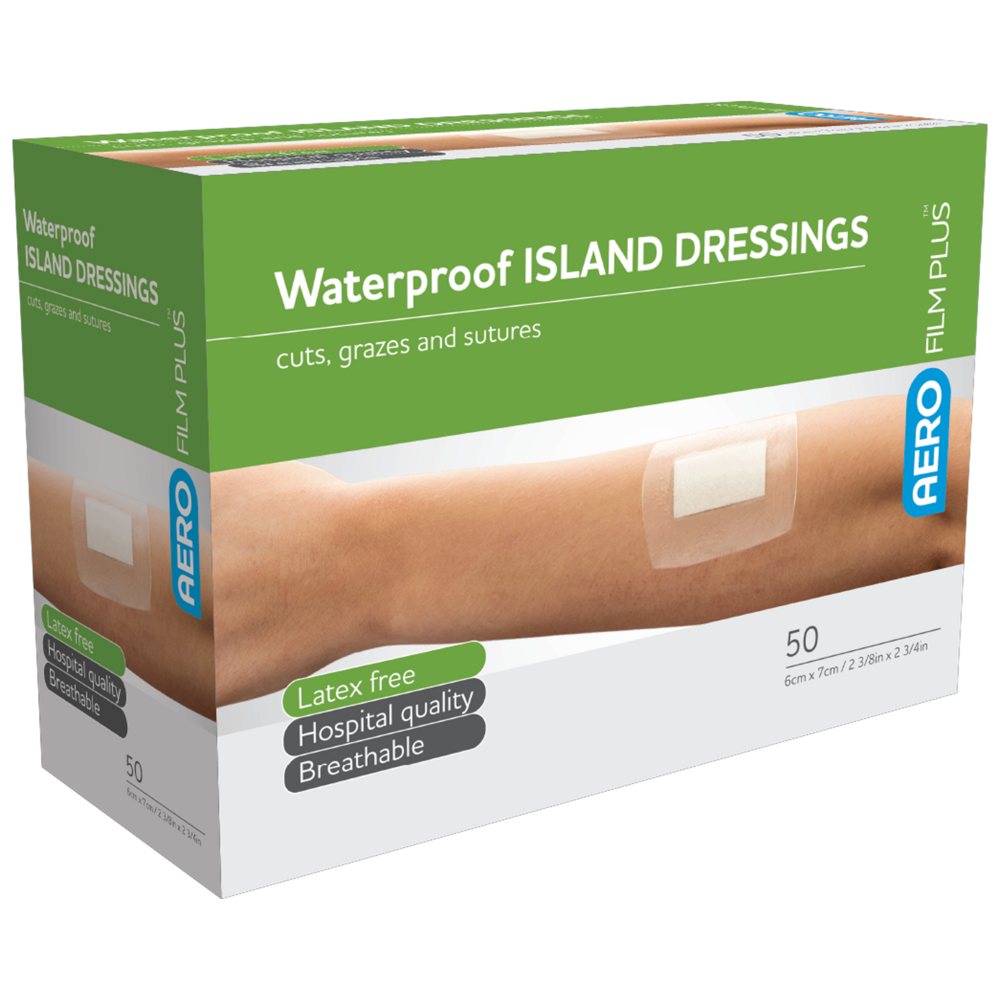 Aero Healthcare AEROFILM PLUS Waterproof Island Dressing 6 x 7cm  Box / 50
