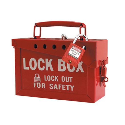 Group Safety Red Lockout Lock Box 250x150x100