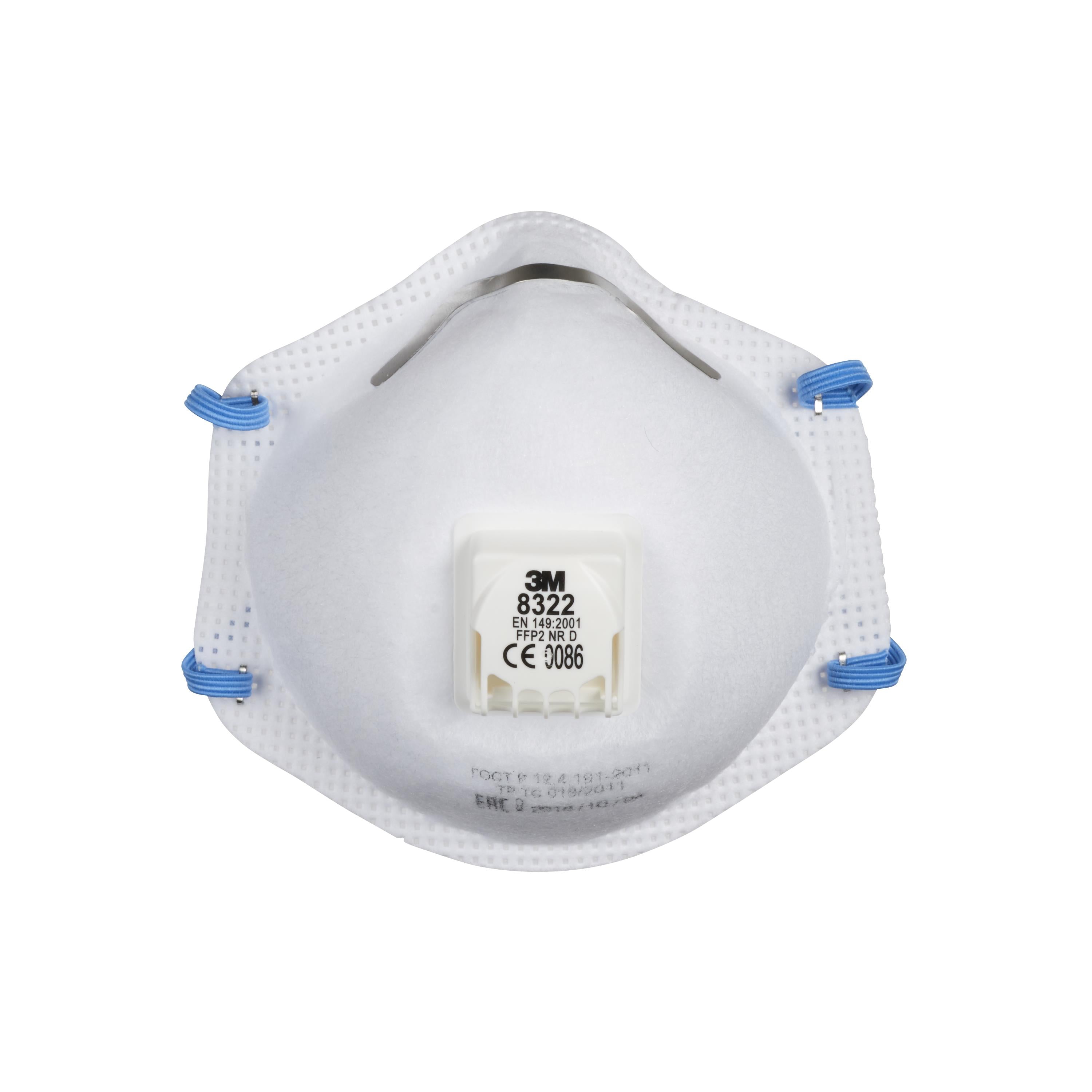 (Case of 8 boxes) 3M P2 Cupped Particulate Respirator with valve (8322)