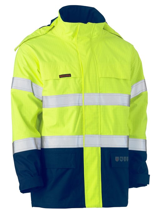 Bisley Taped Hi Vis FR Wet Weather Shell Jacket