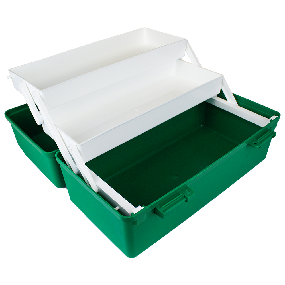 Aero Healthcare AEROCASE Green Plastic Tacklebox with 2 Trays 20 x 40 x 23cm