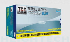 TGC Titanium Blue Nitrile Disposable Gloves (Box of 50)