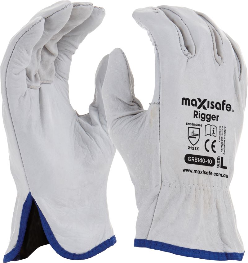 Maxisafe Natural Full-Grain Leather Rigger Glove (12 Pairs)