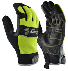Maxisafe G-Force Hi-Vis Cut 5 Mechanics Glove (6 Pairs)