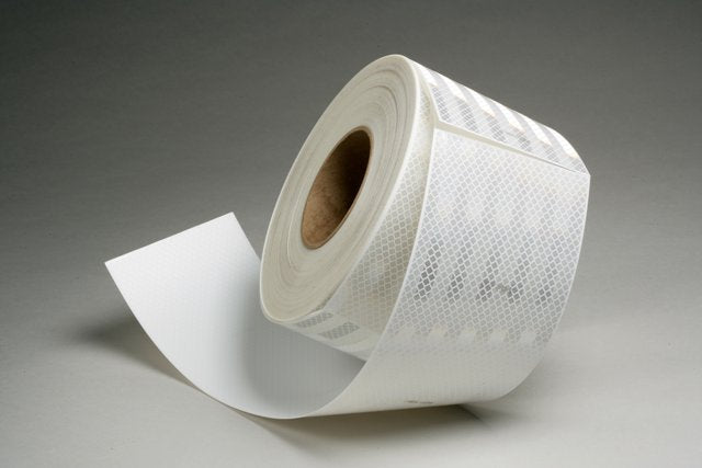 3M Diamond Grade Conspicuity Markings 983-10 White, Kiss Cut at 200mm intervals,  50mm x 45.7m