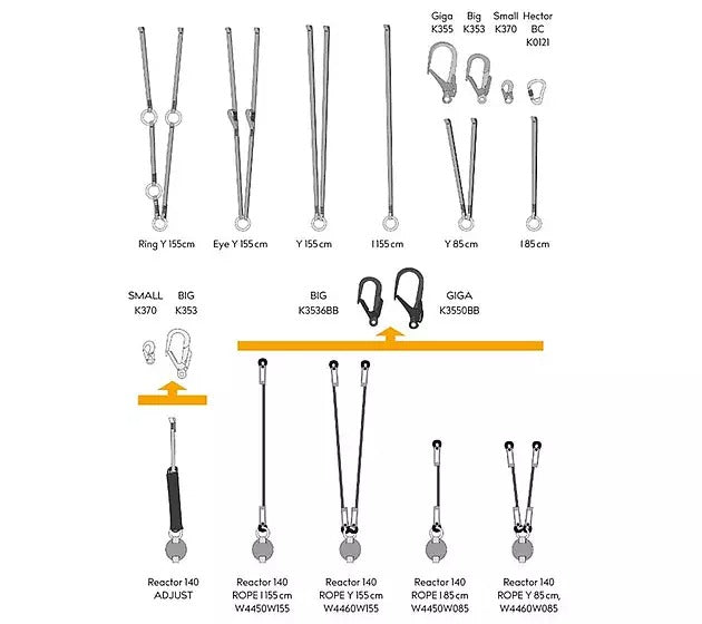 Singing Rock Reactor 140 + Rope "Y" (K353 Connectors)