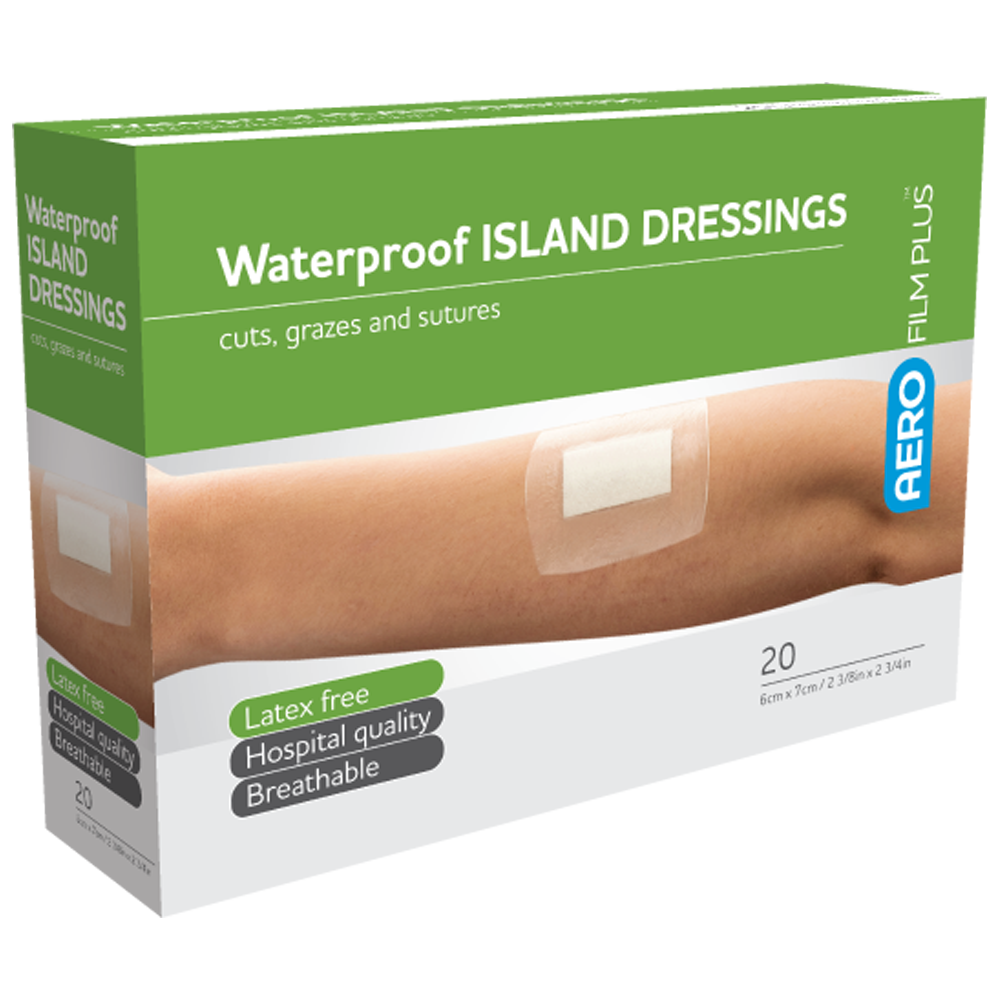 Aero Healthcare AEROFILM PLUS Waterproof Island Dressing 6 x 7cm Box/20  Box / 20