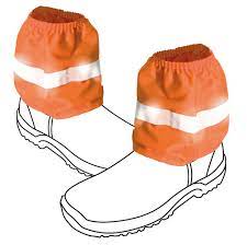 Orange Hi Vis Cotton Boot Covers with R/Tape