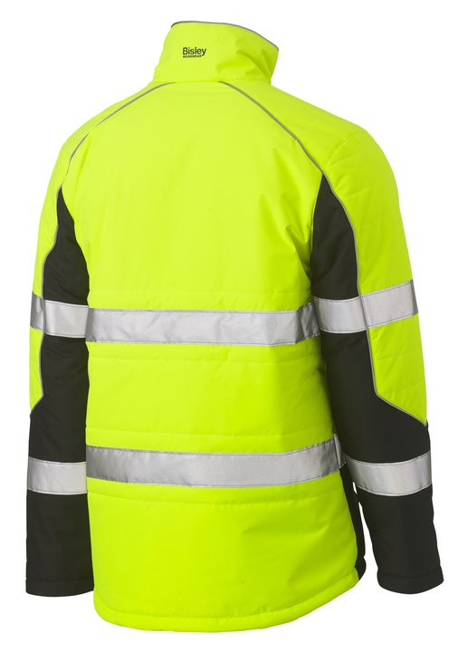 Bisley Taped Hi Vis Puffer Jacket with Stand Collar