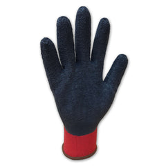 Bastion Munich  Red  Nylon  Gloves - Black Crinkled Latex Coating