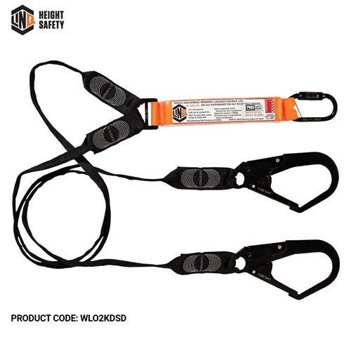 LINQ Elite Double Leg Shock Absorbing Webbing Lanyard