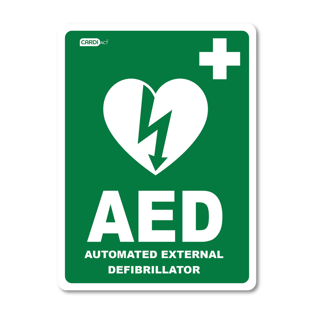 Aero Healthcare CARDIACT AED Sticker 22.5 x 30cm