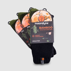 (3pack) Moondyne Size 10-14 Premium Bamboo Work Sock