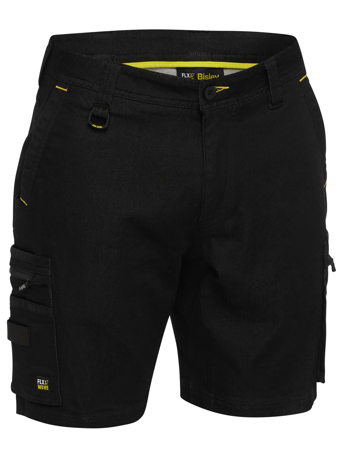Bisley Flx and Move Stretch Denim Zip Cargo Shorts