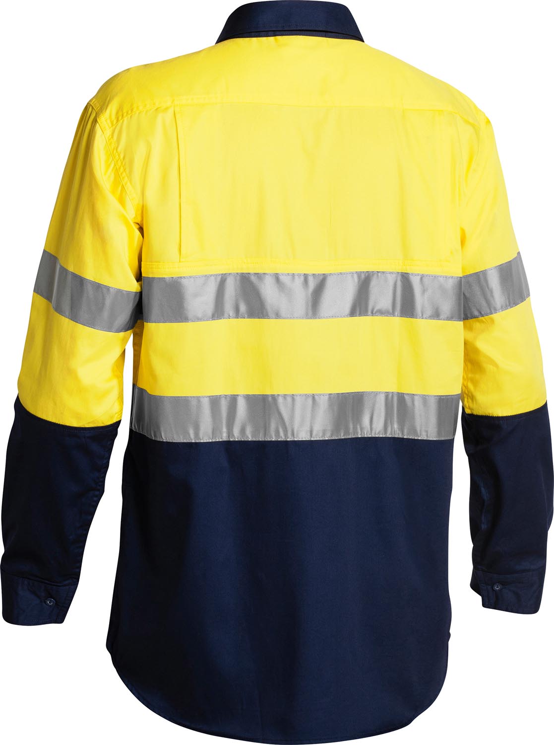Bisley Taped Hi Vis Cool Lightweight Shirt - Yellow/Navy XS