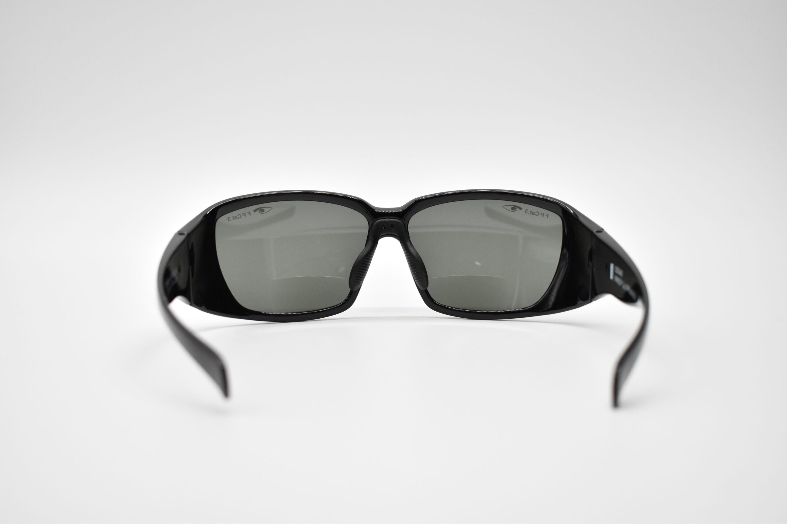 EYRES DEFINE Shiny Black Frame Polarised Grey Bifocal Lens +1.5