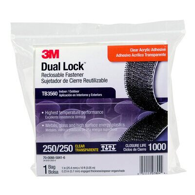 3M Dual Lock Reclosable Fastener TB3560 Transparent 25mm x 6.10m (AT010587866)