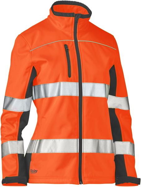 Bisley Women's Taped Two Tone Hi Vis Soft Shell Jacket