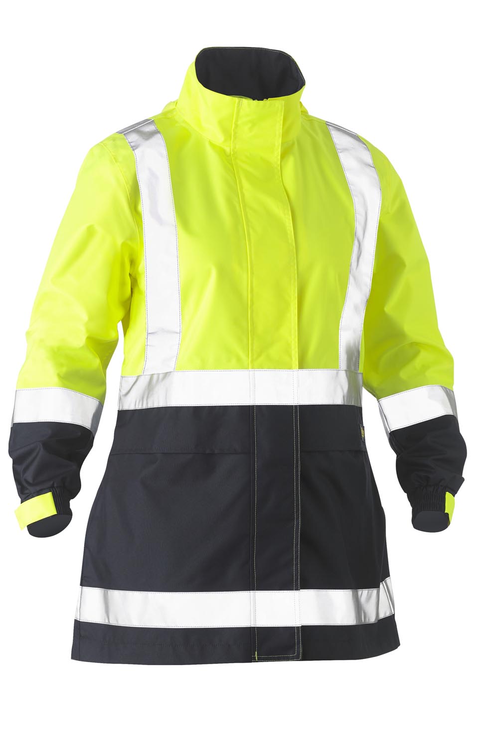 Bisley Women's Taped Hi Vis Recycled Rain Shell Jacket