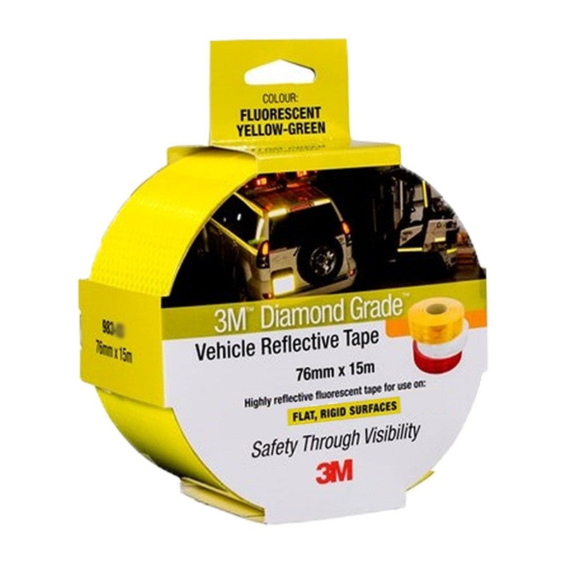 3M 15m x 76mm FLURO YELLOW-GREEN Diamond Grade Reflective Tape (AR010602308)