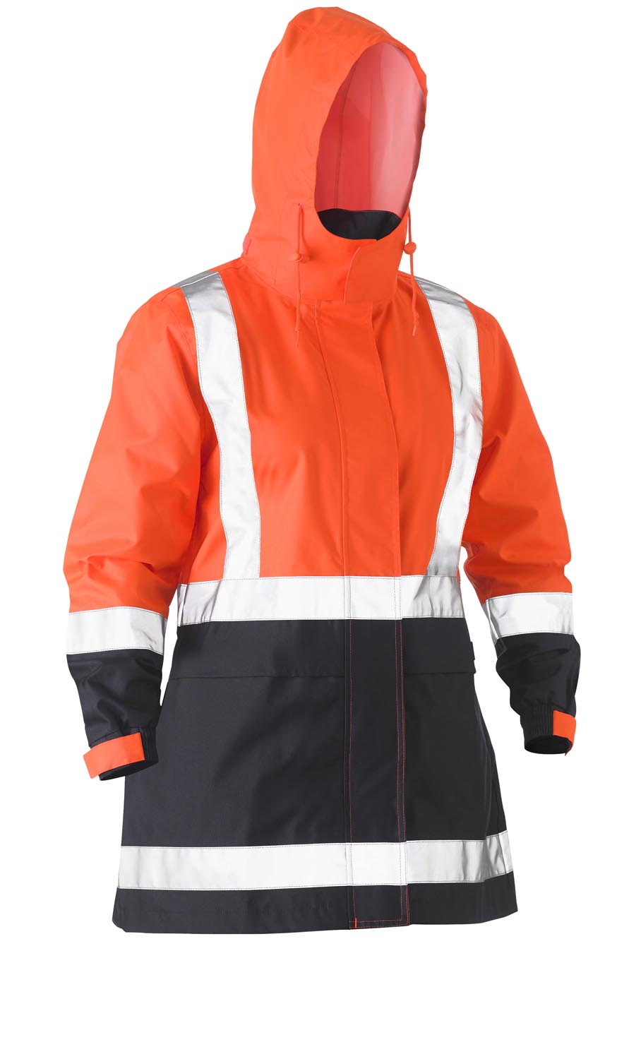 Bisley Women's Taped Hi Vis Recycled Rain Shell Jacket