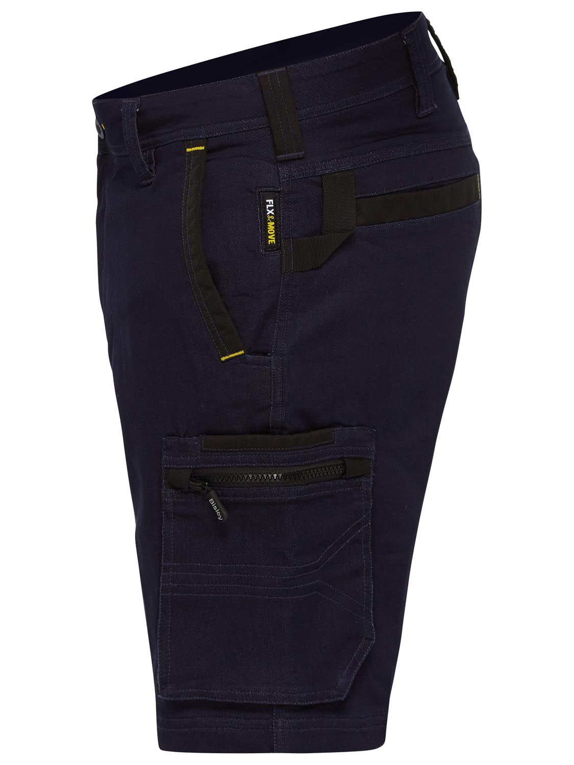 Bisley Flx and Move Stretch Denim Zip Cargo Shorts