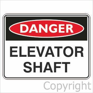 DANGER ELEVATOR SHAFT 450x600mm Flute