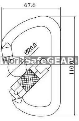 25kN Steel Extra Large D Screw Gate Rated (Krab 030 -S 958IS)