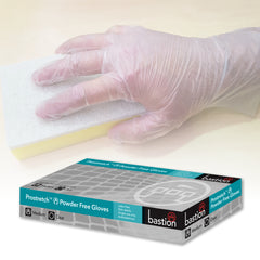 Bastion Prostretch  Clear  Gloves  -  Powder  Free   (Vinyl Alternative)