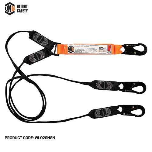 LINQ Elite Double Leg Shock Absorbing Webbing Lanyard