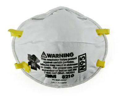 (20pk) 3M P2 Cupped Particulate Influenza Respirator N95 NIOSH (8210)