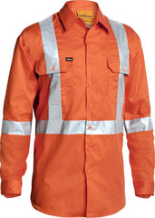 Bisley 3M X Taped Hi Vis Long Sleeve Mens Drill Long Sleeve Shirt