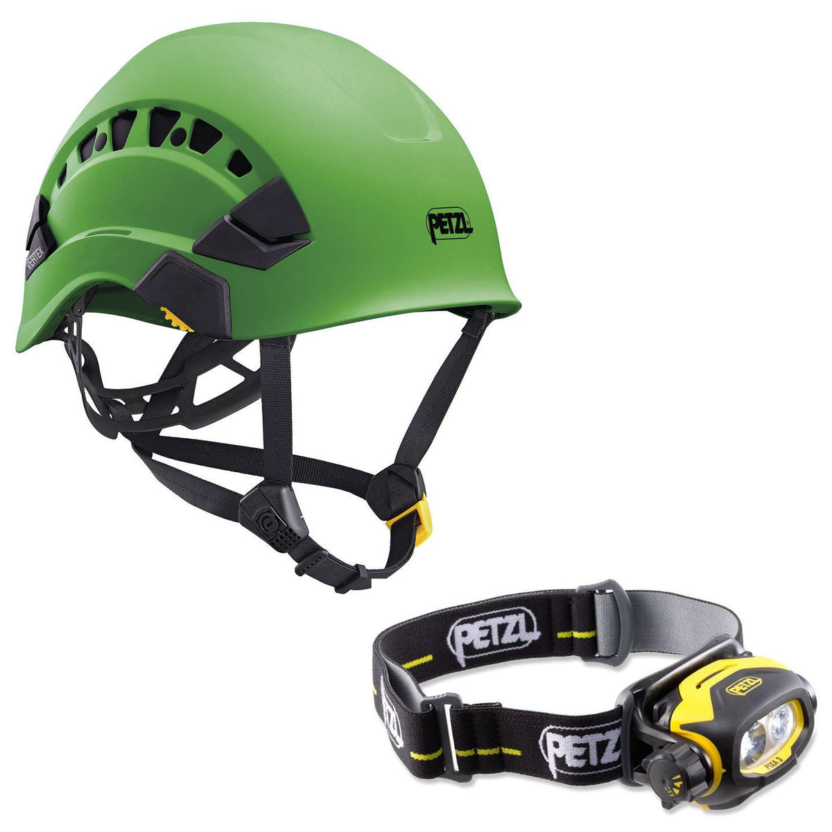 Petzl Vertex Vent Helmet Green (A010CA06) & Pixa 3 E78CHB2