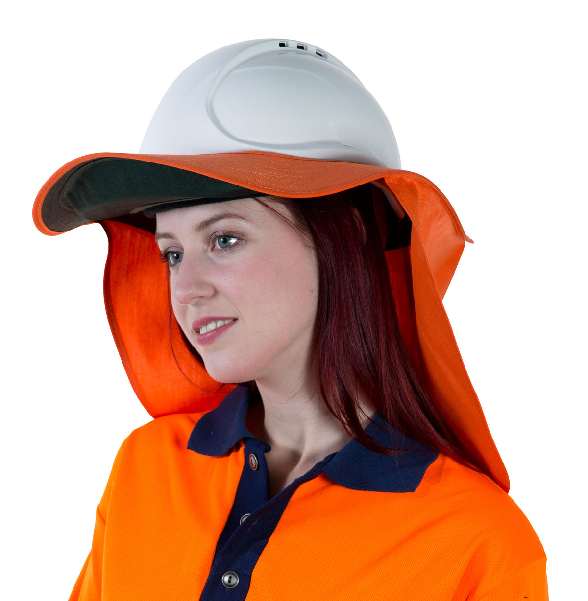 HI VIS ORANGE Brim ?N Shade Sun Protection Attachment