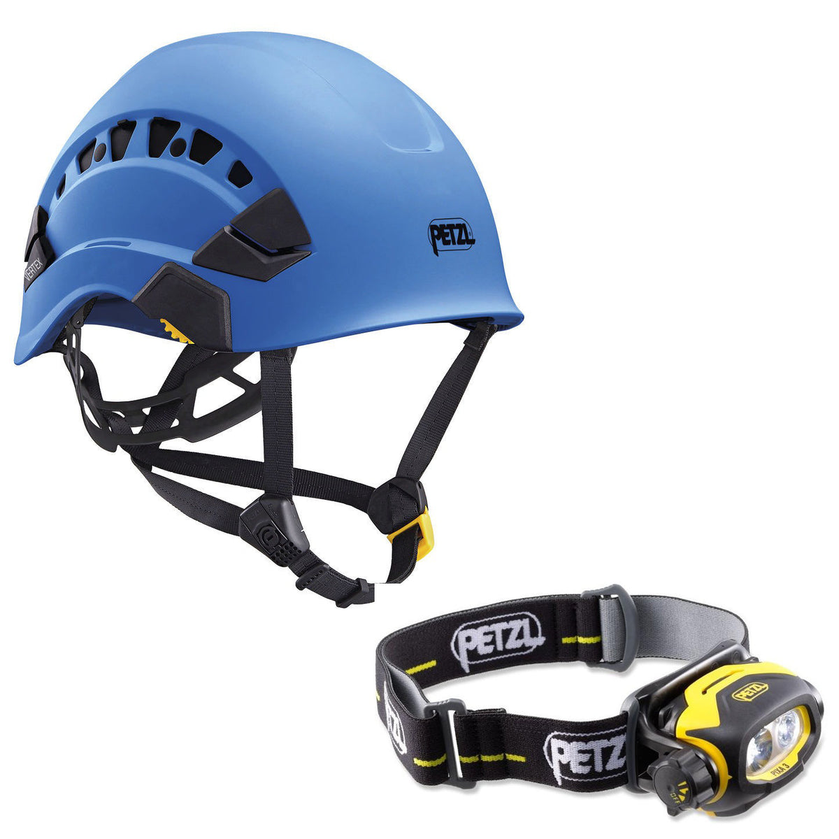 Petzl Vertex Vent Helmet Blue (A010CA05) & Pixa 3 E78CHB2