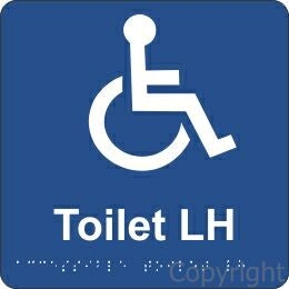 ACCESSIBLE TOILET LH 180x180mm Laminate & Braille